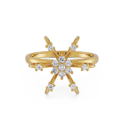 Star Diamond Ring Front view