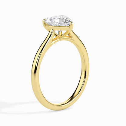 Solitaire Heart Diamond Ring Right View