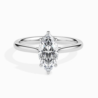 Sleek Marquise Solitaire Ring Front View in 9KT