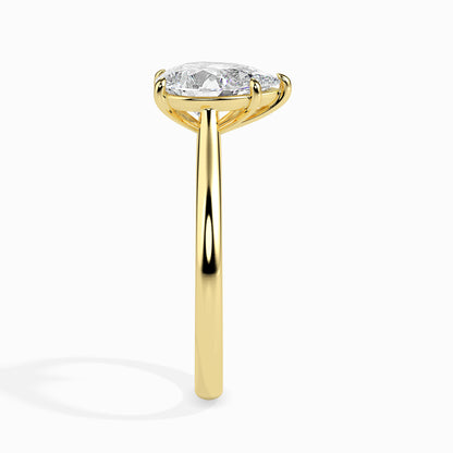 Pear Cut Solitaire Ring Side View