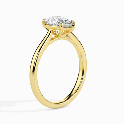 Pear Cut Solitaire Ring Right View