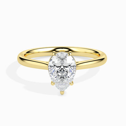 Pear Cut Solitaire Ring Front View