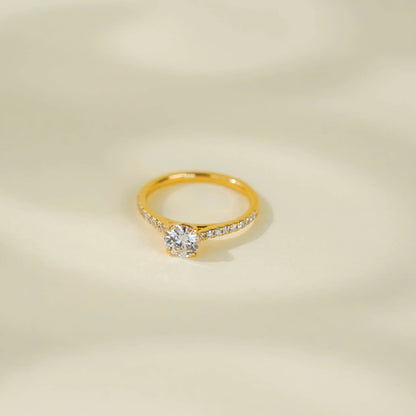 Sparkling Solitaire Diamond Ring Prospective View in 9KT