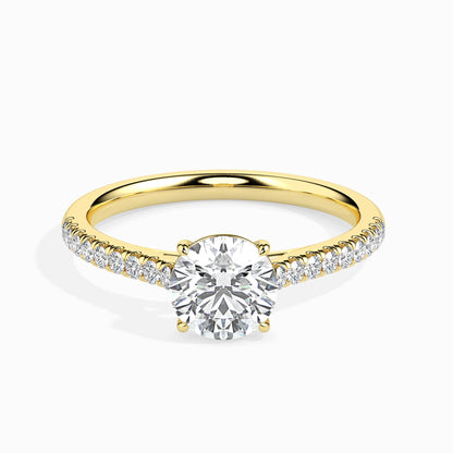 Sparkling Solitaire Diamond Ring Front view in 9KT