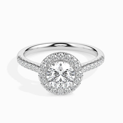 Queen Solitaire Diamond Ring Front view in 9KT
