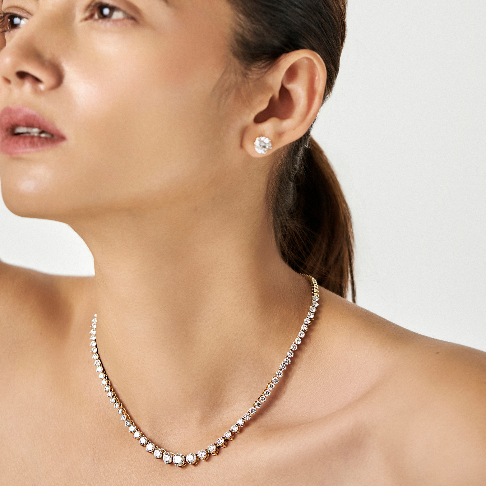 Radiant Lab Grown Diamond Tennis Necklace