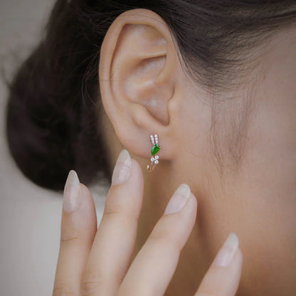 Regal Pear Emerald Lab Grown Diamond Hoops_in_stock