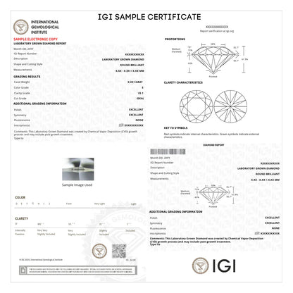 igi sample certificate in 9KT