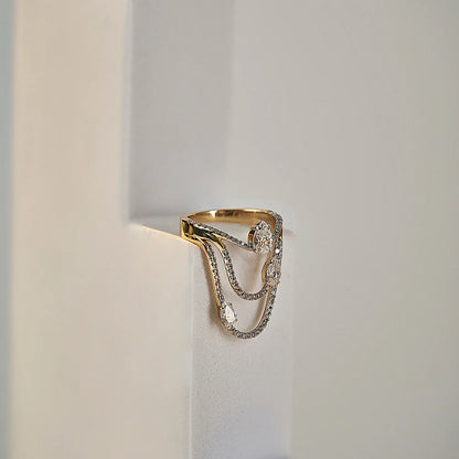 Three Pear Lab Grown Diamond Cocktail Ring_in_stock