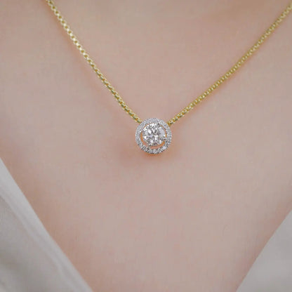 Halo Round Lab Grown Diamond Solitaire Necklace_in-stock