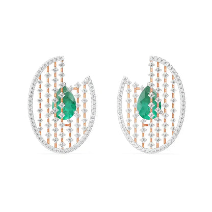 Glamorous Emerald Diamond Earrings_in_stock