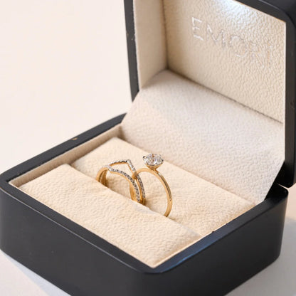 Lab Grown Diamond Solitaire Chevron Engagement Ring