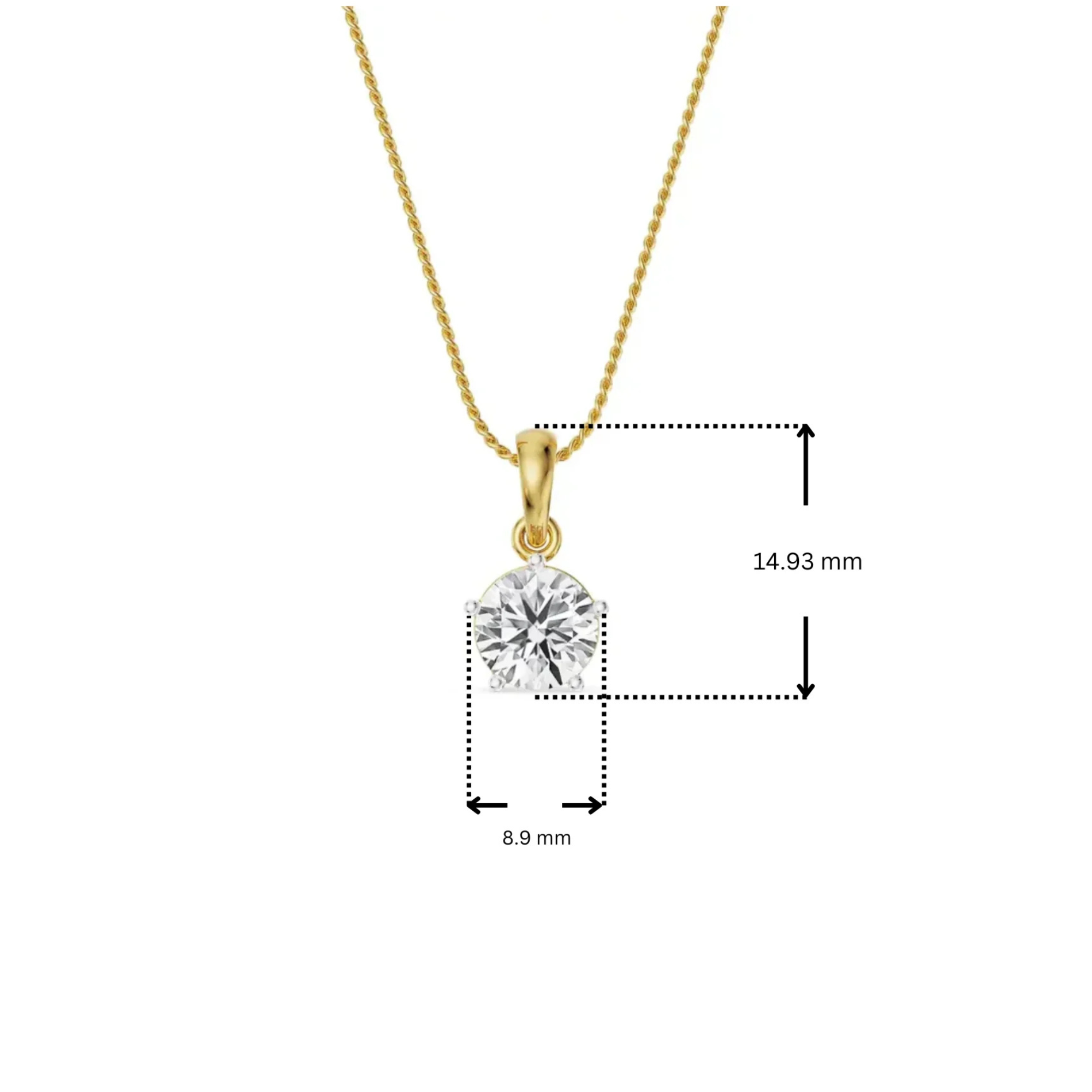 Five Prong 1 5 CT Lab Grown Diamond Pendant_in-stock