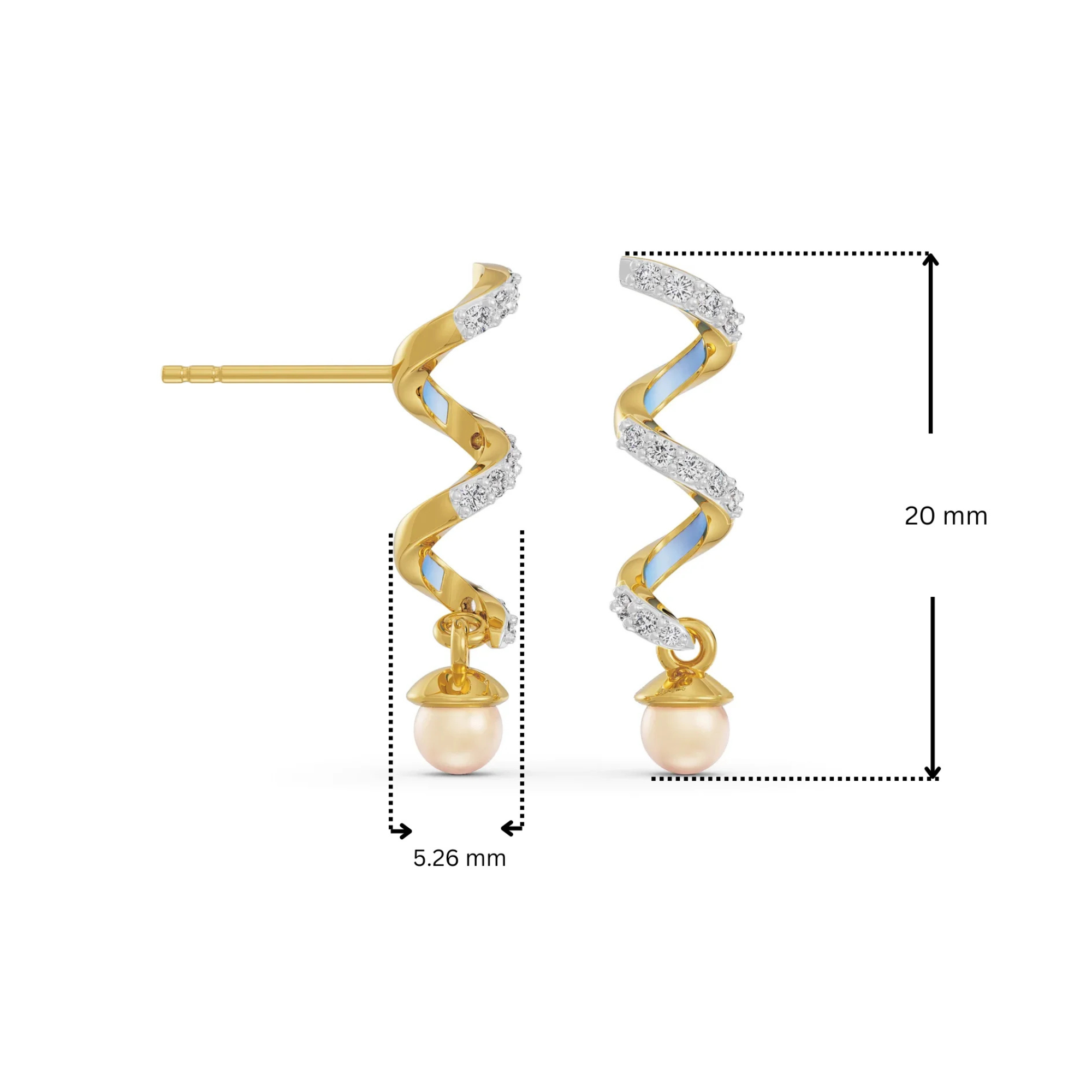 Pearl Teardrop Lab Grown Diamond Earrings