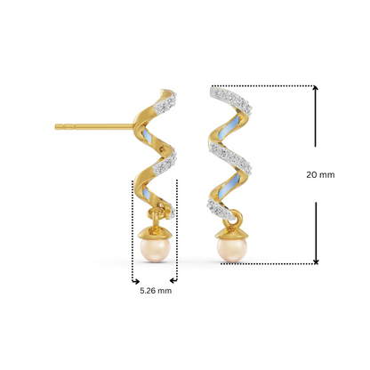 Pearl Teardrop Lab Grown Diamond Earrings