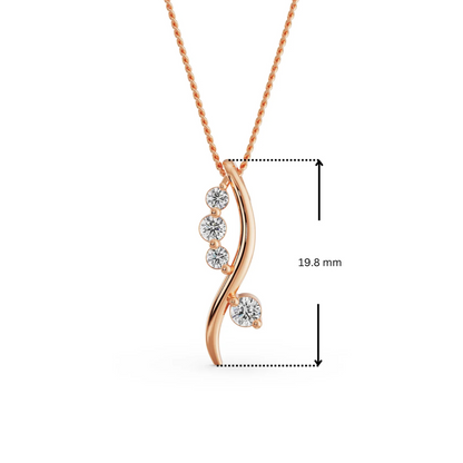 Dimension Guide for Lab Grown Diamond Quad Pendant