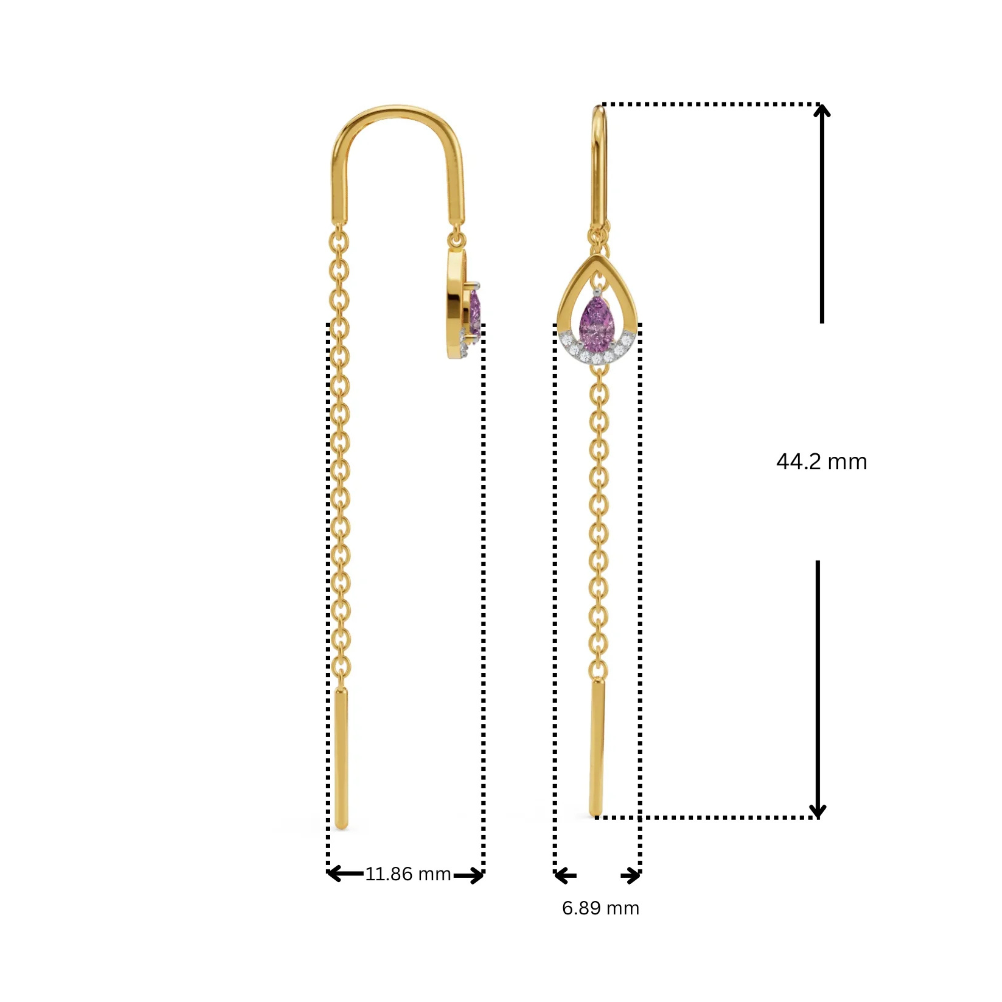 Purple Gemstone Lab Diamond Suidhaga Earrings_in-stock
