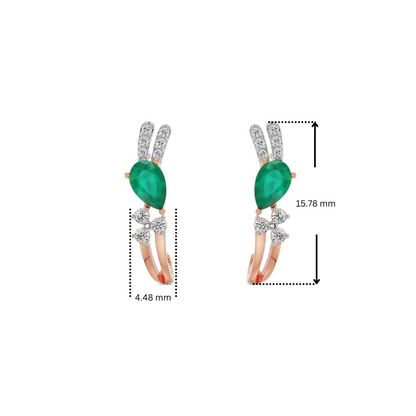 Regal Pear Emerald Lab Grown Diamond Hoops