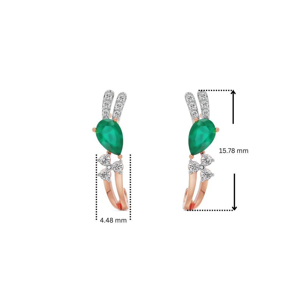 Regal Pear Emerald Lab Grown Diamond Hoops_in_stock