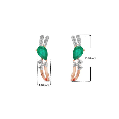 Regal Pear Emerald Lab Grown Diamond Hoops_in_stock