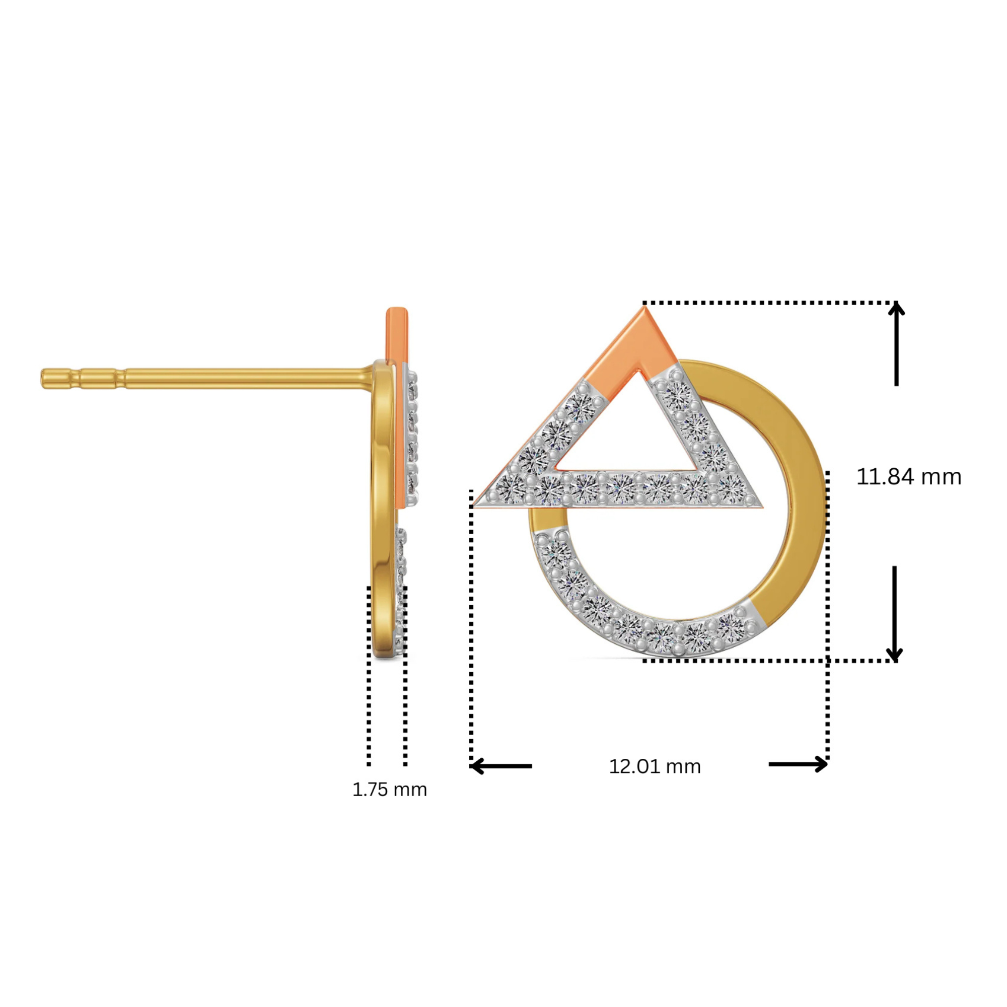 Modern Lab Grown Diamond Duo Earrings