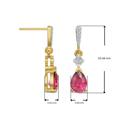 Ruby Drop Lab Grown Diamond Earrings_in-stock