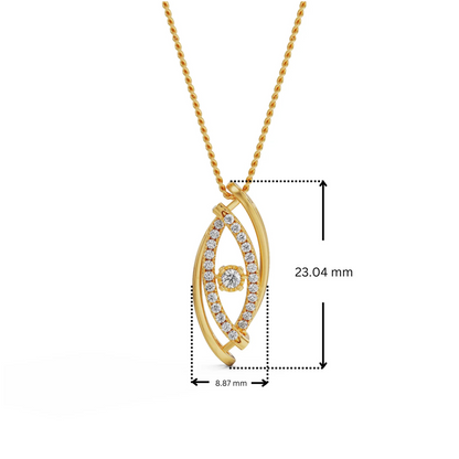 Dimension Guide for Classic Evil Eye Lab Grown Diamond Pendant