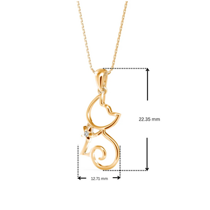 Kitty Cat Lab Grown Diamond Pendant_in-stock