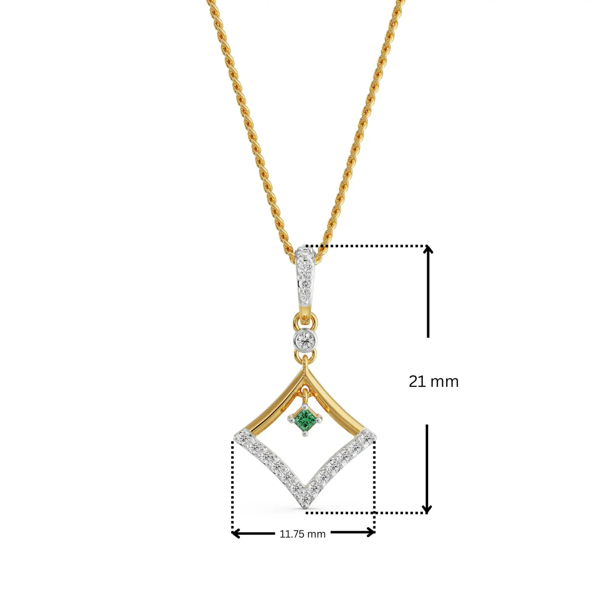 Elegant Emerald Lab Grown Diamond Pendant_in-stock