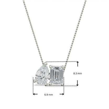 Dimension Guide for Lab-Grown Two Stone Diamond Pendant