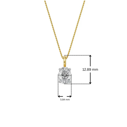 Dimension Guide for Solitaire Oval Lab Grown Diamond Pendant