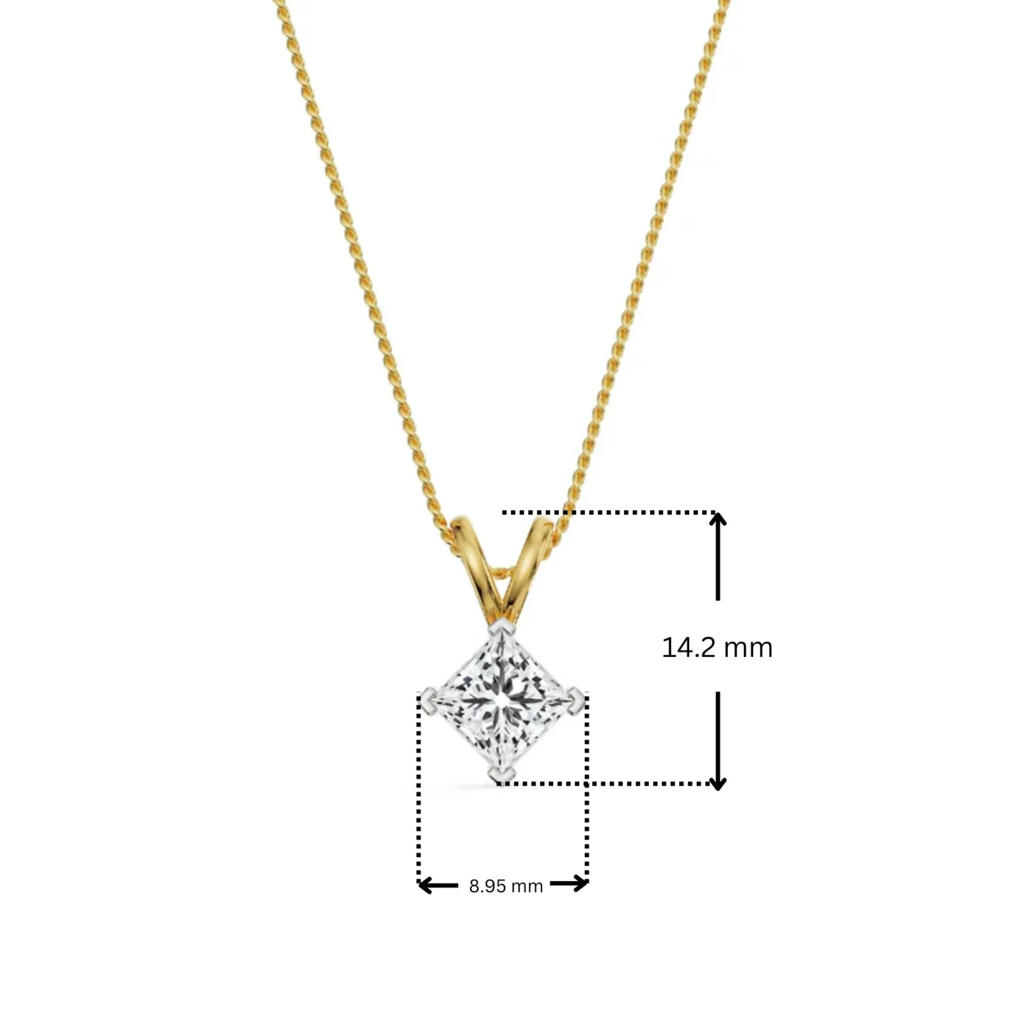 1 CT Princess Cut Lab Diamond Pendant_in-stock