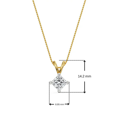 1 CT Princess Cut Lab Diamond Pendant_in-stock