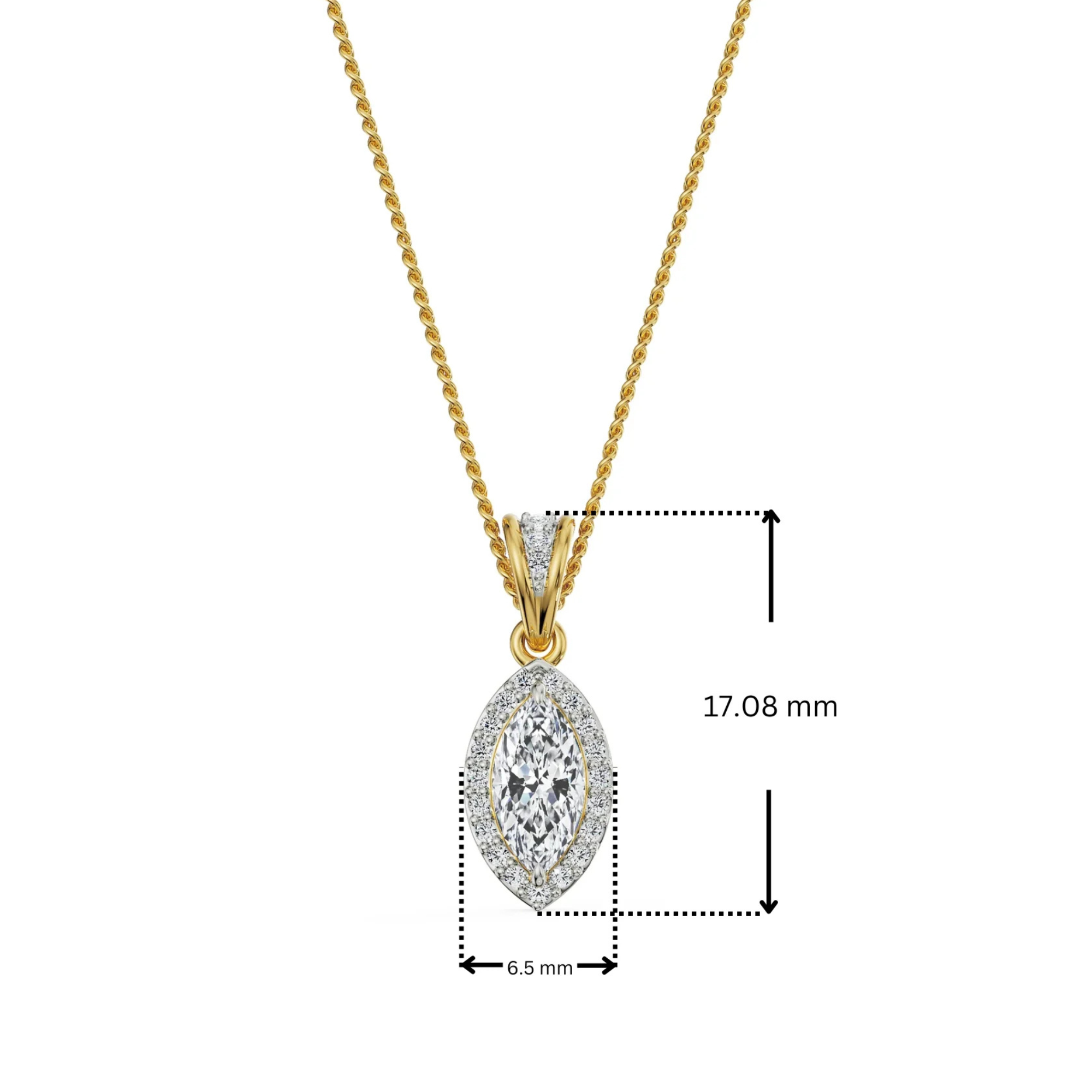 0 5 CT Marquise Halo Lab Diamond Pendant_in-stock