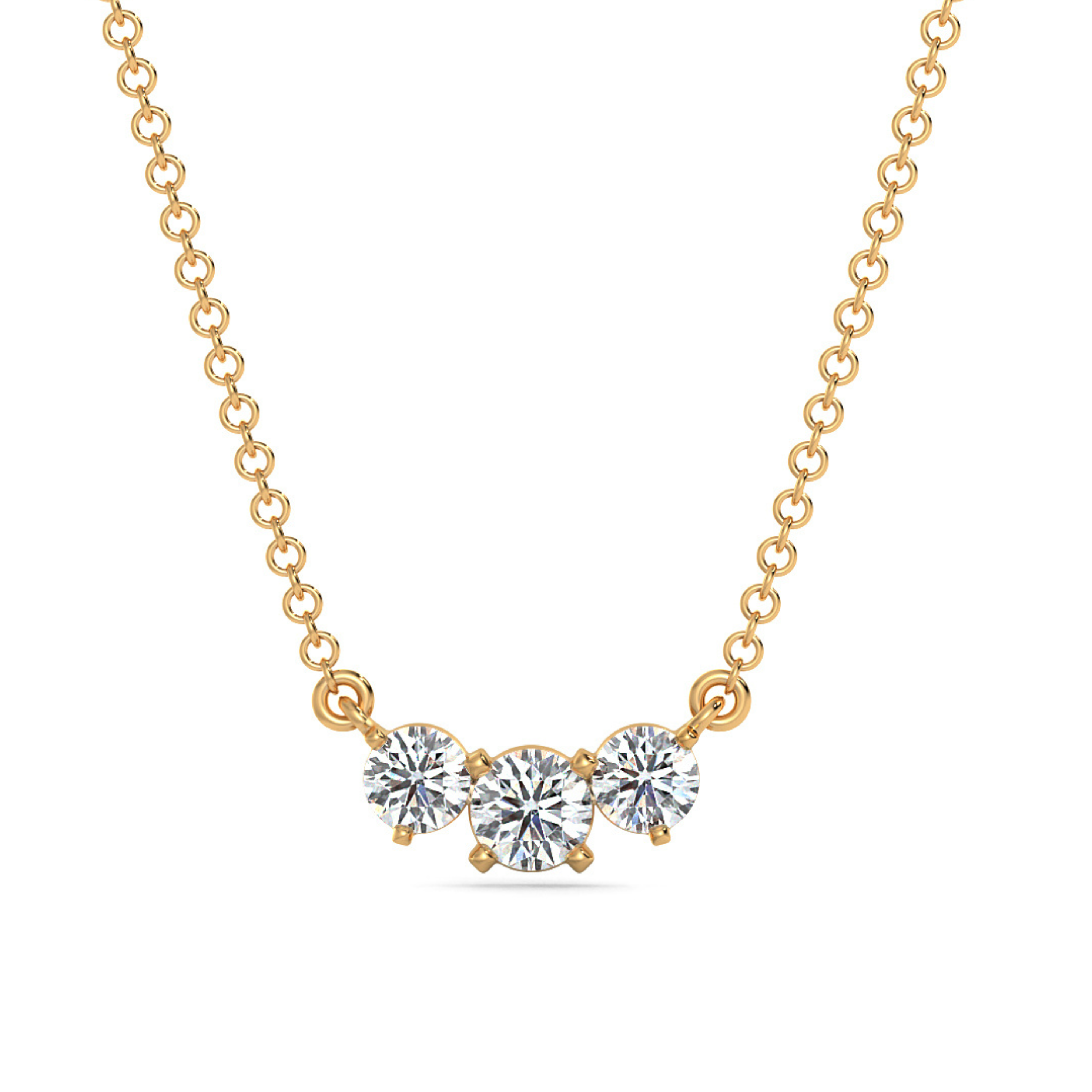 Triya Solitaire Lab Grown Diamond Necklace - front view