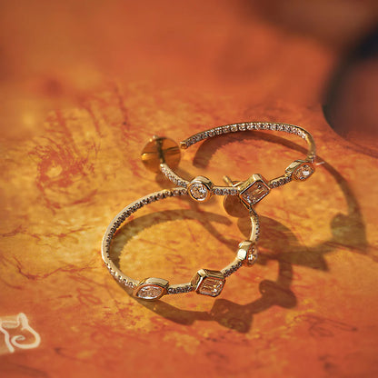 Trio Stone Diamond Hoops_in_stock