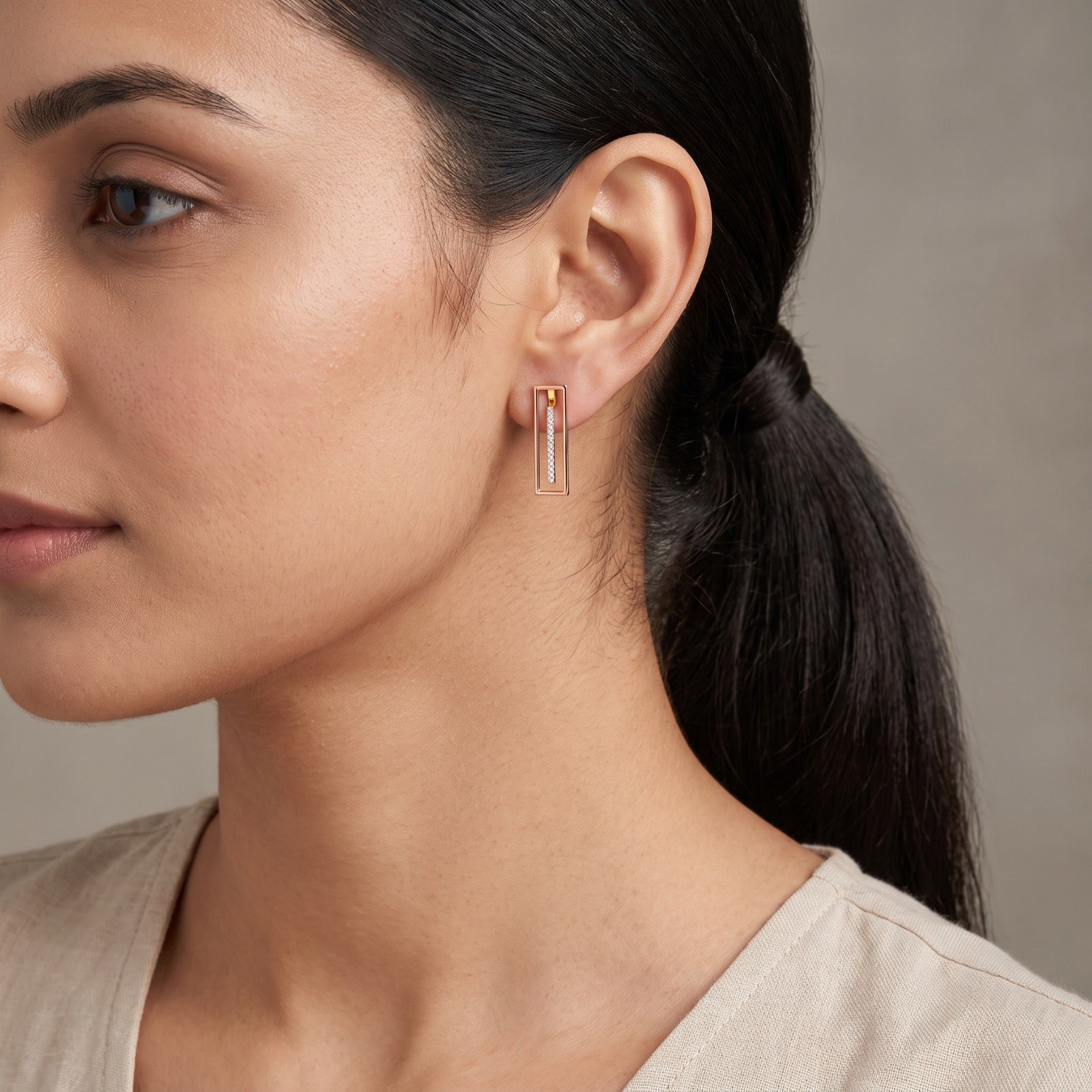 Vertical Bar Lab Grown Diamond Earrings