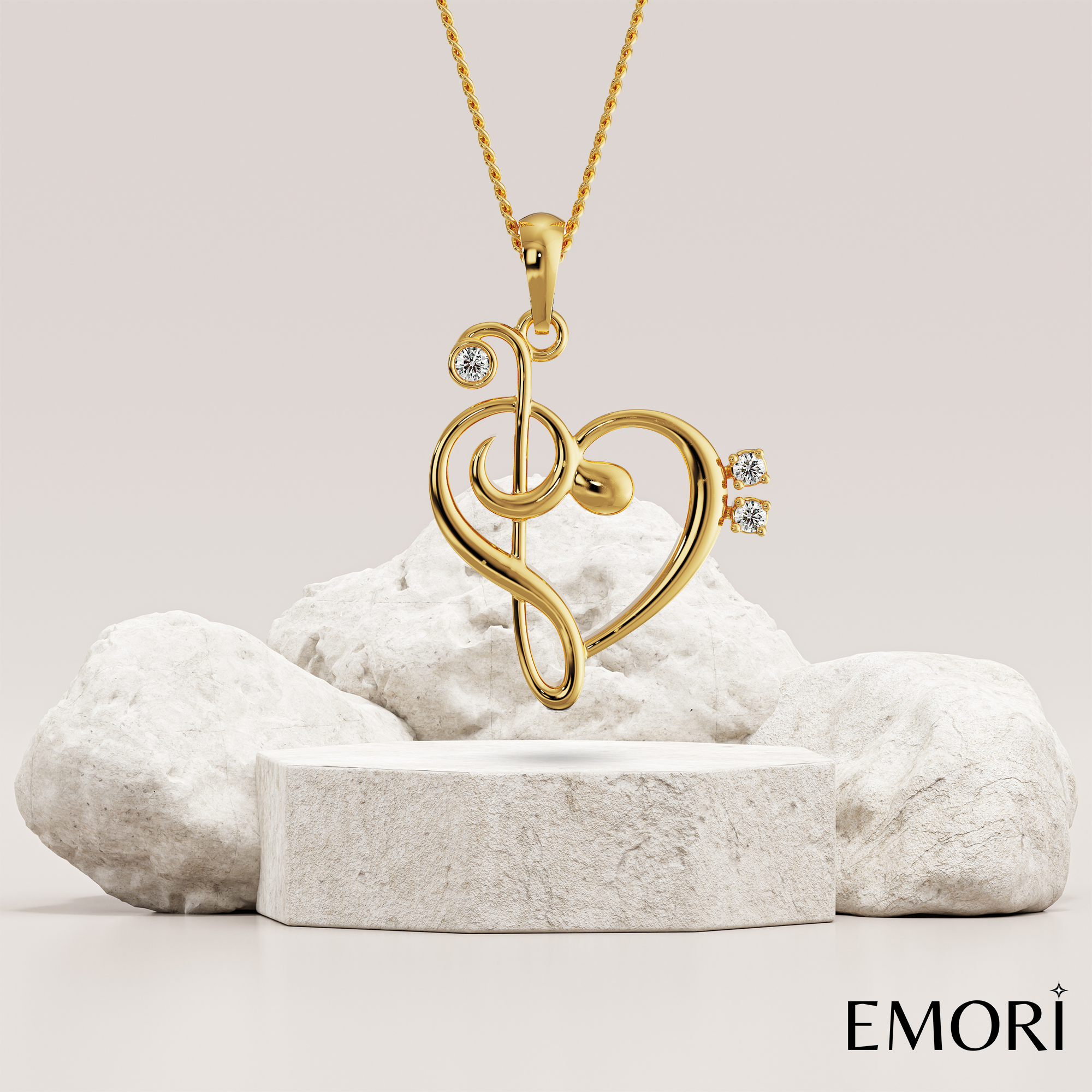 Heart Beat Lab Grown Diamond Pendant 9KT