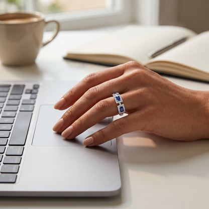 Sapphire Solace Lab Grown Diamond Ring
