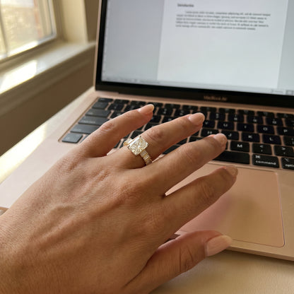 Sterling Radiant Lab Grown Diamond Ring