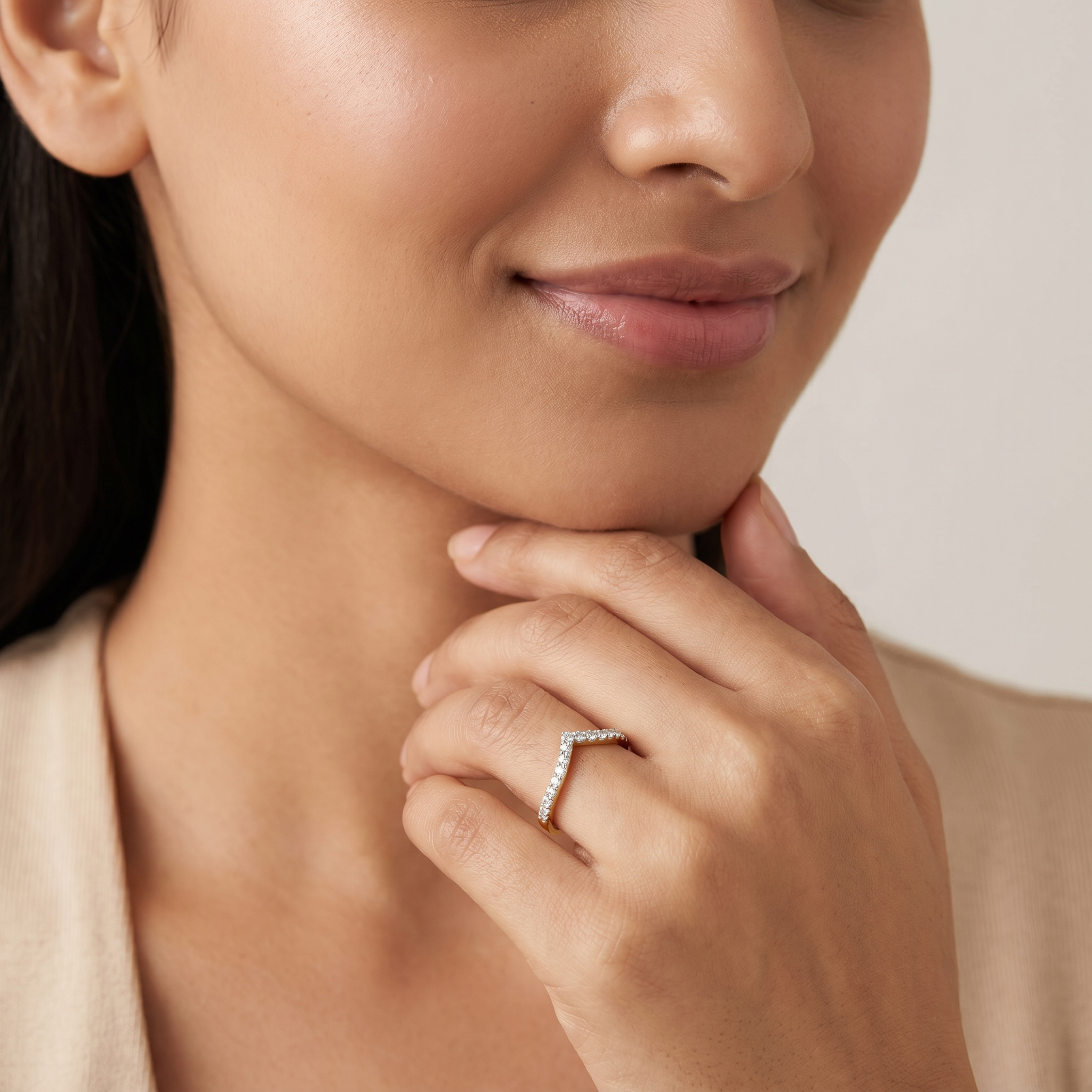 Chevron Lab Grown Diamond Band