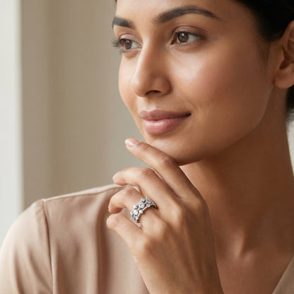 Round Clustered Lab Grown Diamond Ring