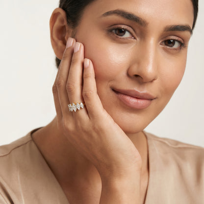 Marquise Cascade Lab Grown Diamond Ring