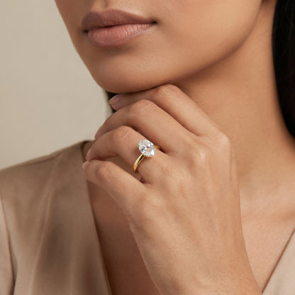 1.5 CT Oval Lab Grown Diamond Ring