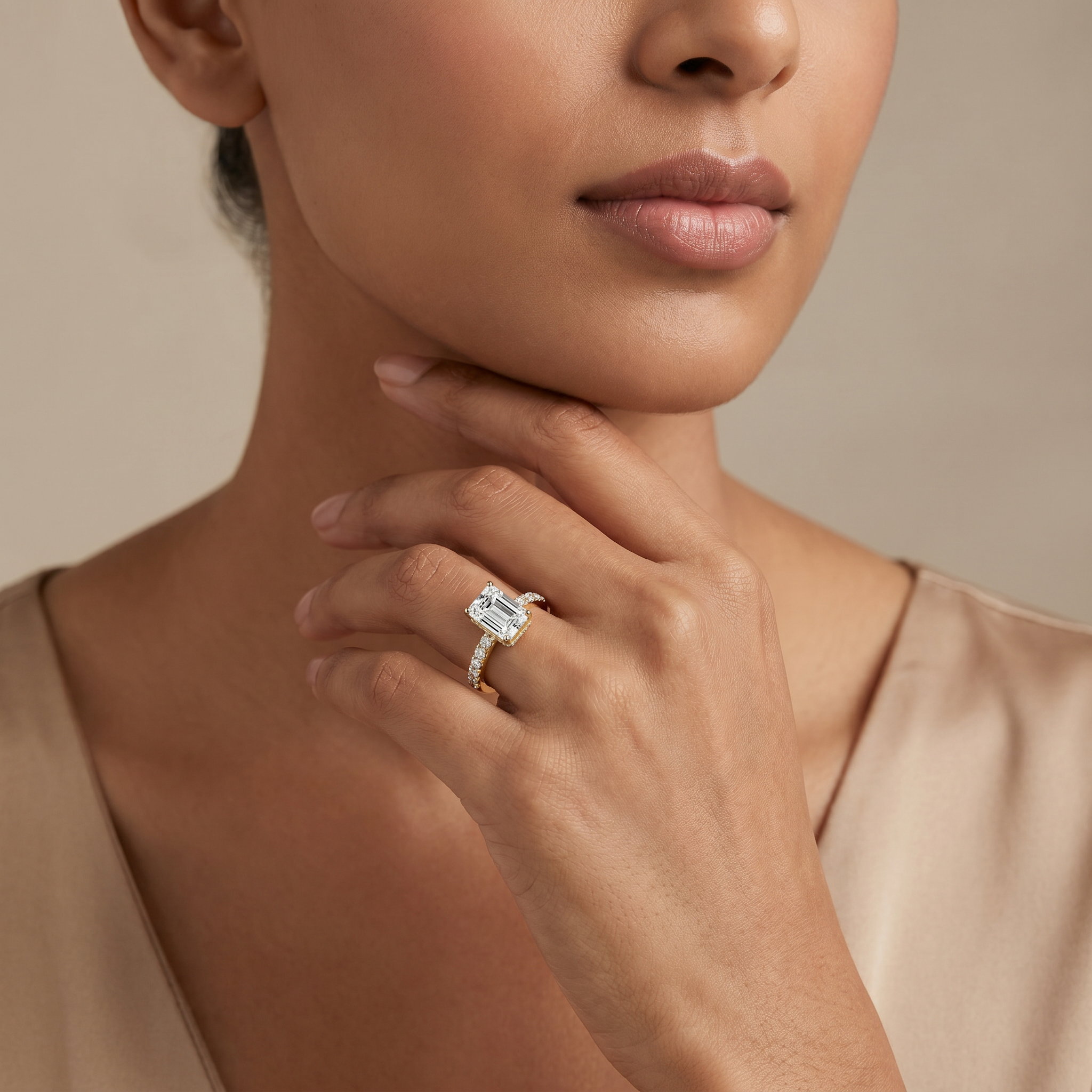 Citrine Skye Emerald Lab Grown Diamond Ring