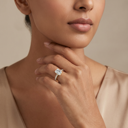 Citrine Skye Emerald Lab Grown Diamond Ring