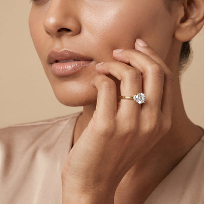 Petal Solitaire Lab Diamond Ring