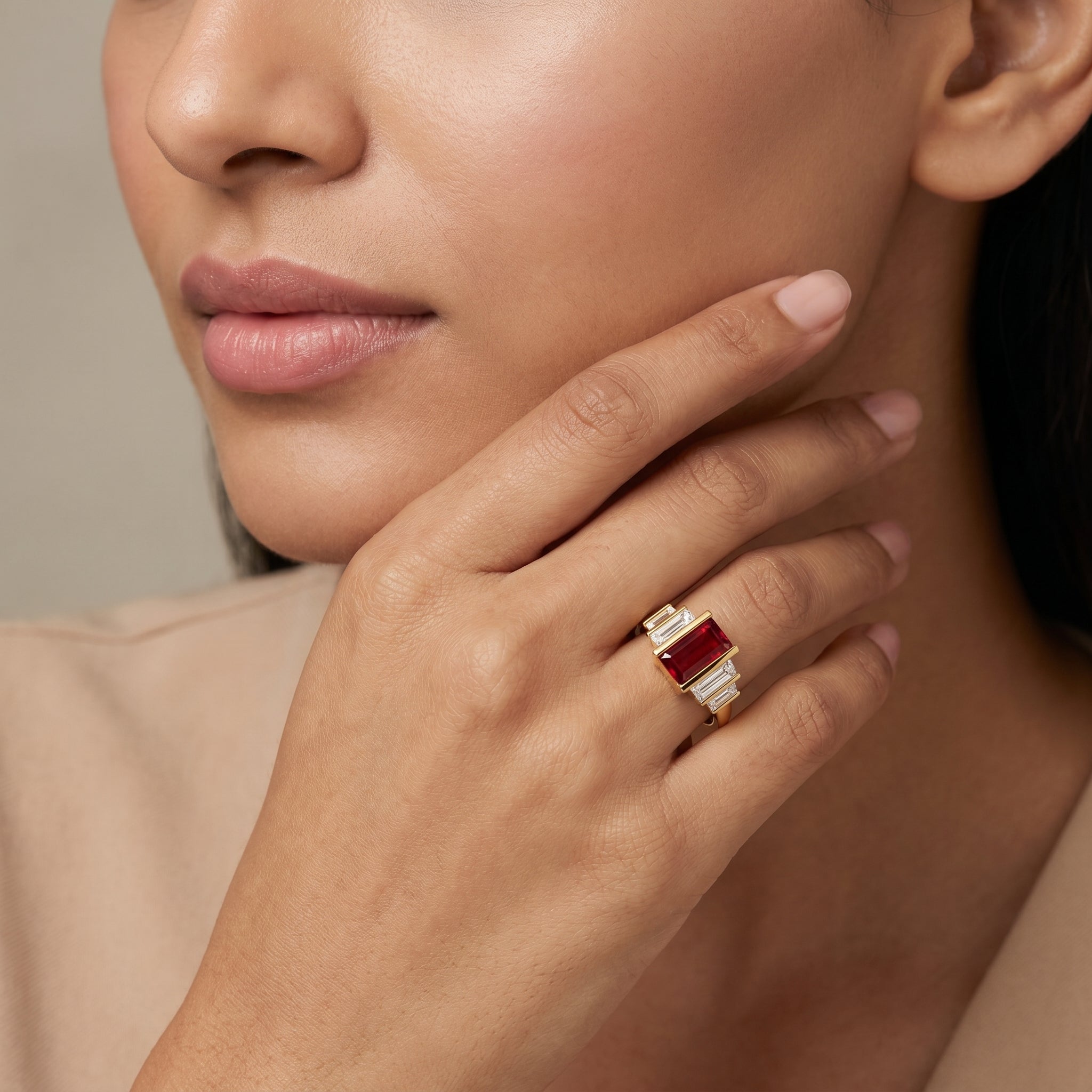 Baguette Bloom Lab Grown Diamond Ring