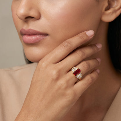 Baguette Bloom Lab Grown Diamond Ring