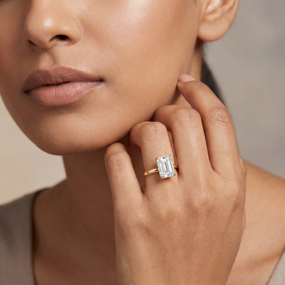 2 CT Emerald Lab Grown Diamond Solitaire Ring